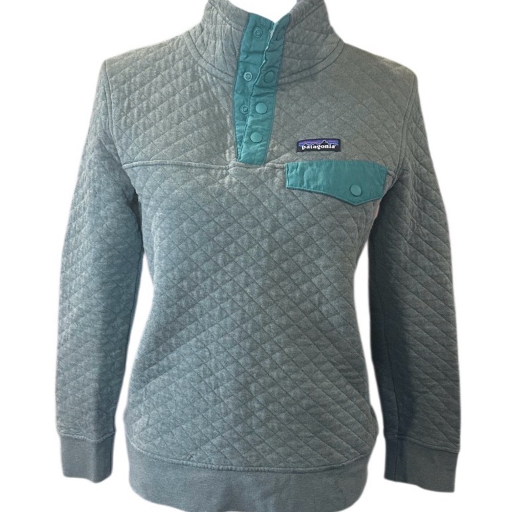 Patagonia Women's Organic Cotton Quilted Snap-T Pullover - Teal